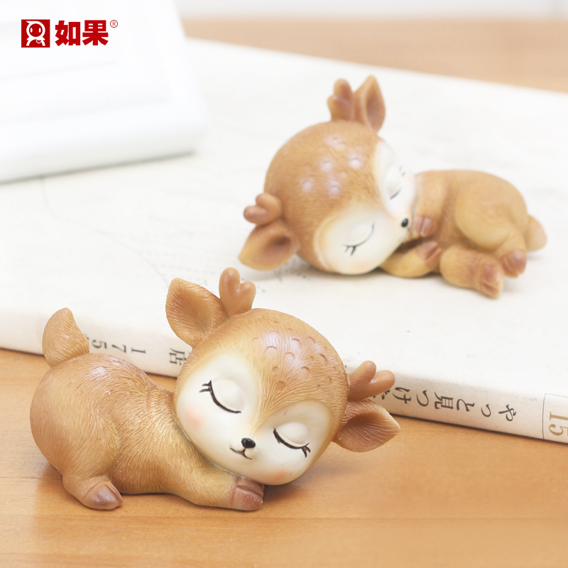 沉睡鹿宝宝摆件